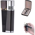 thumbnail image 1 of Metal Lighter Pipe Combo Portable Hitter Lighter Foldable Open Flame 2-in-1 Lighter Best Gifts for Men, 1 of 4