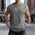 thumbnail image 2 of Inglocry Mens Workout Tank Tops Sleeveless T Shirts Men Muscle Shirt Gym Cotton Distressed Vintage Acid Wash Tee Shirts Running Loose Fit Tees Gray M, 2 of 7