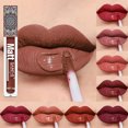 thumbnail image 4 of Brillo de labios mate Nude para mujer, pigmento marrón desnudo, rojo oscuro, lápiz labial líquido de terciopelo de larga duración, taza antiadherente, esmalte de labios de maquillaje, 4 of 7