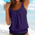 thumbnail image 5 of Zhden Tankini Tops for Women Tummy Control Blouson Tankini Top Women Swimwear Top Only（Purple,M）, 5 of 6