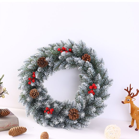 This Is Us Letters Welcome Light up Sign Sunflower Wreath Christmas Wreath For Front Door Wall Fireplace Shop Window Snowflakes Wreaths W/Pinecone Berries