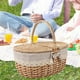 thumbnail image 4 of Cesta de picnic de mimbre, cesta de almacenamiento de mimbre con tapa y asa, estilo rústico vintage. Medio, 4 of 9