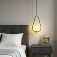 thumbnail image 5 of YANSUN 1-Light Gold Globe Pendant Light with Milk Glass Shade, Mid Century Modern Chandelier for Dining Room Kitchen Island Living Room Foyer, 5 of 9