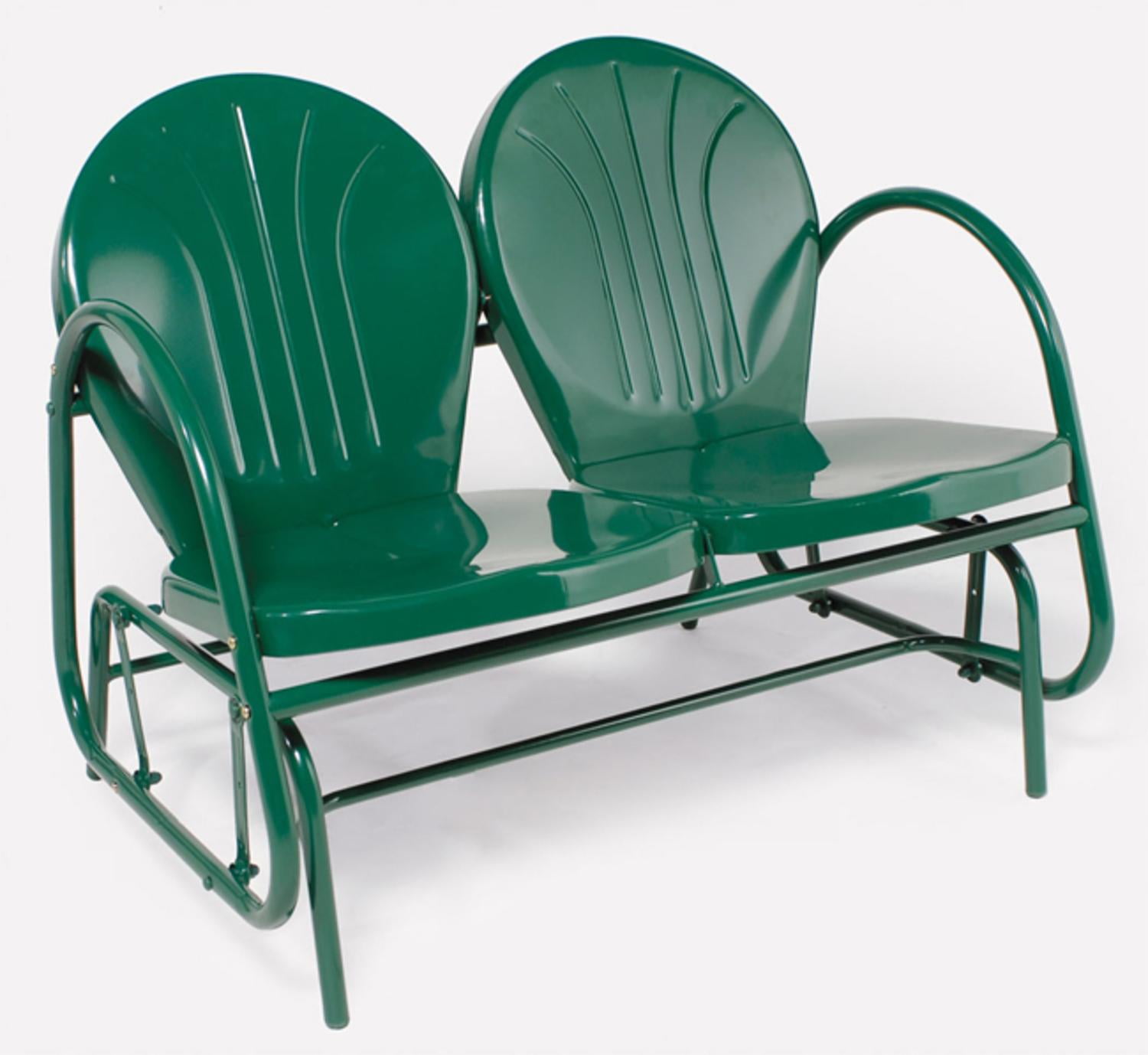 Hunter Green Retro Metal Tulip Double Glider