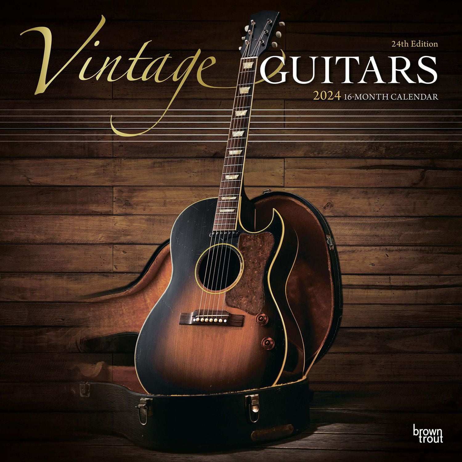 BrownTrout Guitares vintage 2024 Mur Carré 30.48x60.96 CM, 9781975466992