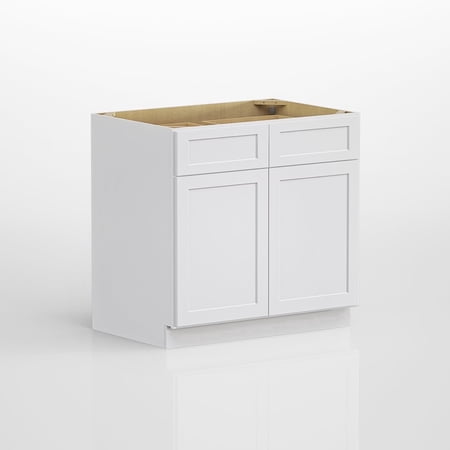 LUXEYARD Kitchen Sink Base Cabinet Unassembled Cabinet Single Sink Storage Unit Large Capacity 24 D x 36 W x 34.5 H