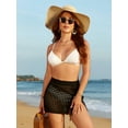 thumbnail image 5 of Cueply Swimsuit Coverup for Women Crochet Elastic Waist Tie Beach Skirt Summer Bathing Suit Mini Skirt Swimwear, 5 of 7