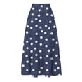 thumbnail image 4 of Jsaierl Women's Polka Dot Tiered Maxi Skirt, Drawstring Waist Casual Flowy Skirt, Retro Ditsy Print Skirt for Picnic & Brunch, 4 of 7