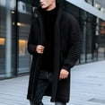 thumbnail image 2 of uikmnh Mens Mid Length Sweater Coat Autumn and Winter Lapel Solid Color Knitted Cardigan, 2 of 5