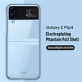 thumbnail image 4 of SaniMore for Samsung Galaxy Z Flip 4 Electroplating Folding Case, Rugged PC High Transparent [Not Yellowing Technology] Full Body Protective Case for Samsung Z Flip 4 Women Men, Blue, 4 of 8