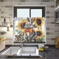 thumbnail image 5 of Ryvnso Bunny Sunflower Half Curtains Sets Tier 2 Panels Short Curtain Rod Pocket 27"W x 36"L, 5 of 7