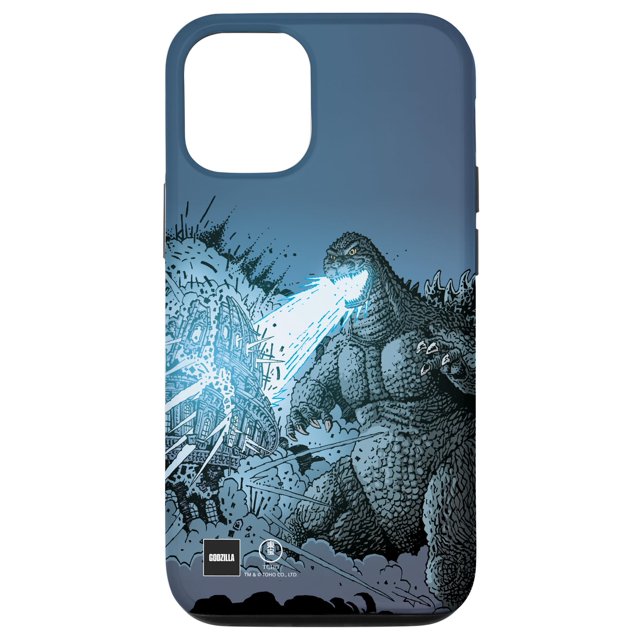 Funda Godzilla para iPhone 12/12 Pro con Arte Cómico Ataque Rayo Calor