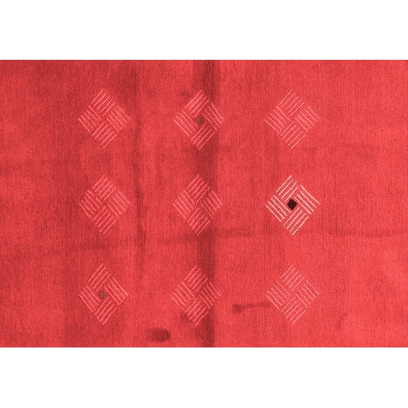 Ahgly Company Indoor Rectangle Abstract Red Modern Area Rugs, 7' x 10'