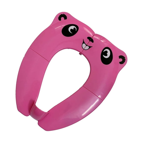 Asiento de inodoro plegable con cojín protector contra salpicaduras antideslizante para niños y niñas Rosa