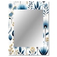 thumbnail image 2 of Designart "Simplified Blue Blooms" Floral Wall Mirror, Printed Blue Wall Mirror, Traditional Bathroom Wall Mirror, Decorative Floral Mirror - 30x40 Inch, 2 of 5