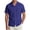 Blue, variant on Men's Cotton Linen Shirts Breathable Stand Collar Short Sleeve Solid Open Front Button Up Casual Tops