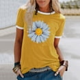 thumbnail image 2 of Pompotops Femmes Mode Décontractée Impression Col Rond en Vrac Manches Courtes T-shirt Top Chemisier Pull, 2 of 4