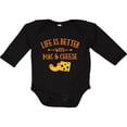 thumbnail image 3 of Inktastic Life's Better Mac & Cheese Boys or Girls Long Sleeve Baby Bodysuit, 3 of 5
