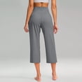 thumbnail image 4 of Capri Pants for Women High Waisted Workout Yoga Capris Leggings Straight Leg Athletic Cropped Pants with Pockets Dark Gray 3XL, 4 of 4