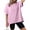 Pink, variant on ClodeEU Women's Oversized Crewneck Short Sleeve T Shirts ,Loose Fit Casual Solid Color Top Purple,Womens Plus S