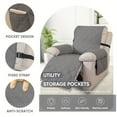 thumbnail image 4 of UPONRAY 100% Waterproof Recliner Chair Cover, Reclining Couch Covers for Pets, Dogs, Recliner Couch Slipcover Furniture Protector with Elastic Straps for Kids(23",Dark Gray), 4 of 7