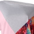 thumbnail image 5 of Pompotops T-Shirt Patchwork Imprimé Épaules Dénudées Manches Courtes Décontracté pour Femmes, 5 of 5