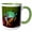 Green/White, variant on 3drose, Red-eyed Tree Frog Close-up., 11oz Two-tone Green Mug