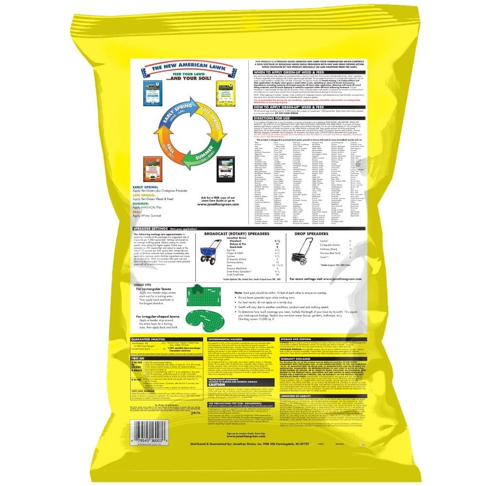 Jonathan Green 16003 Veri-Green Weed & Feed - 21-0-3 Grass Fertilizer & Weed Killer 15,000 Sq. Ft.
