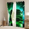 thumbnail image 3 of Castle Fairy Neon Sports Car Blackout Curtains Set of 2 (52x84 Each) for Teens, Green City Glow Window Curtains for Bedroom, Green Black, 3 of 6