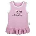 thumbnail image 1 of I Take Naps But I Stay Woke Funny Dresses For Baby, Newborn Babies Skirts, Infant Princess Dress, 0-24M Kids Graphic Clothes (Pink Sleeveless Dresses, 12-18 Months), 1 of 4