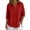 Red, variant on Women's Elegant Casual V Neck Ruffled Long Sleeve Top Seven Quarter Sleeve Flowy Lightweight Blouse