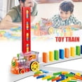 thumbnail image 4 of Domino Set Up Train 60Pcs Domino Train Toy Blocks Set with Lights and Sounds Creative Birthday Gifts for Kids, 4 of 7