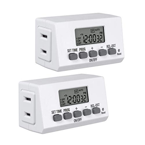 BNLINK Mini Indoor Easy Set Stackable 24Hour Digital Outlet Timer 2