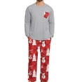thumbnail image 2 of GIRUNS Men's Christmas Pajama Set Comfy Sleepwear 2 Piece Pjs Long Sleeve Crewneck Shirts and Bottoms Soft Sleep Sets Red Snowman 2XL, 2 of 10