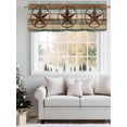 thumbnail image 5 of Farmhouse Country Star Valances for Windows, Rod Pocket Kitchen Valance Curtains - Soft & Washable Small Window Treatment for Living Room,&nbsp;Bathroom, Vintage Wooden Texture , 42x12 Inch, 1 Panel, 5 of 9