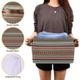 thumbnail image 6 of 2 Pack Fabric Storage Basket Mexican Serape Blanket Stripes Colorful Closet Storage Bins with Handles Foldable Baskets for Shelves Toy Organizer Home Office Decor Gifts, 6 of 7