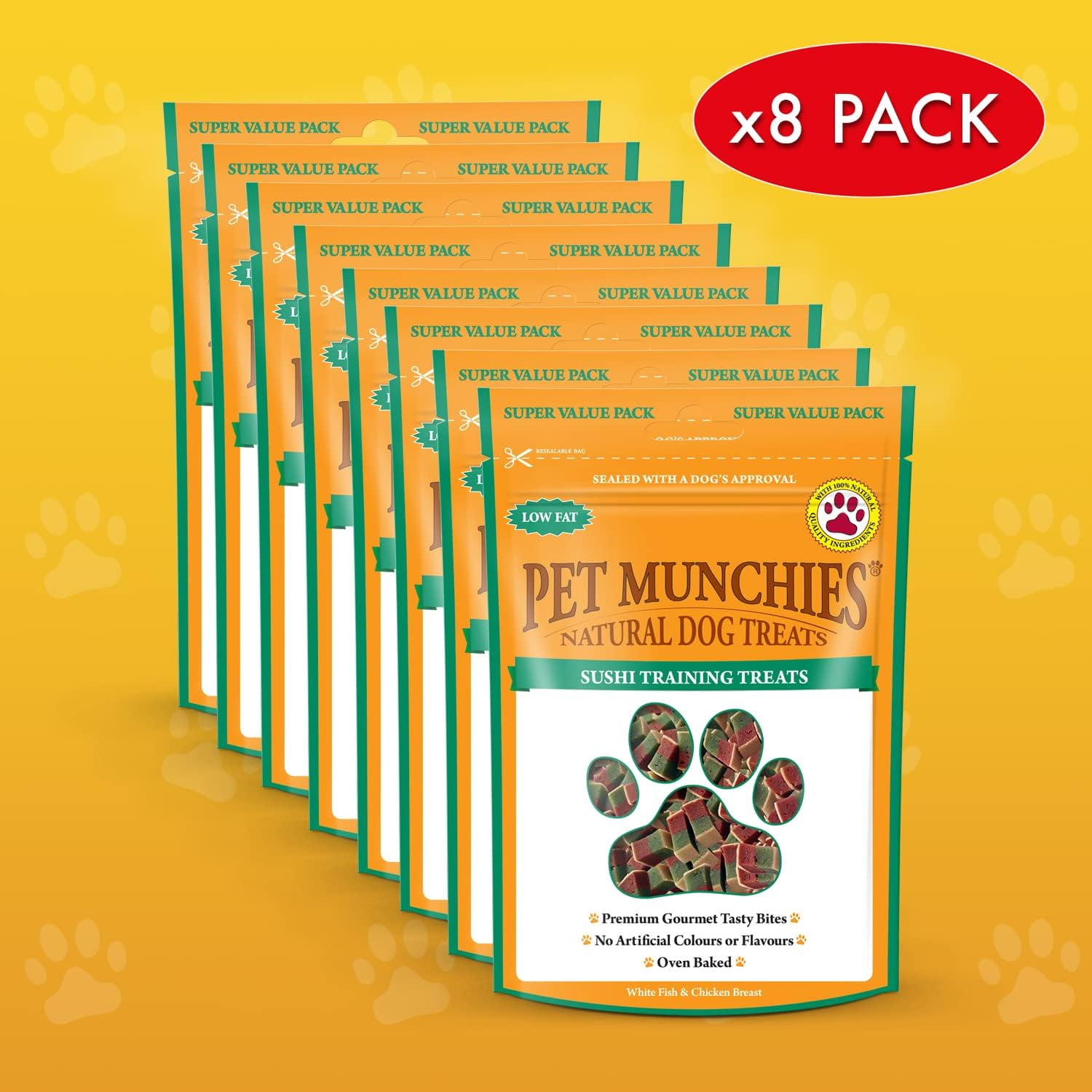 Pet Munchies Dog Training Treats Sushi 50g Case of 8