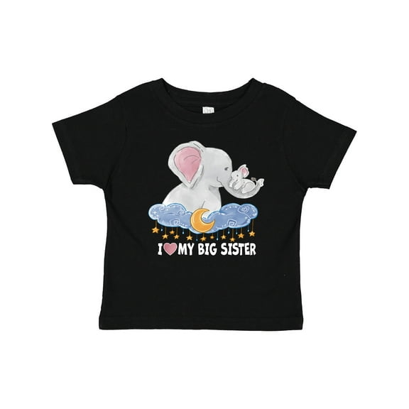 Inktastic I Love My Big Sister Cute Elephants with Moon and Stars Boys or Girls Baby T-Shirt