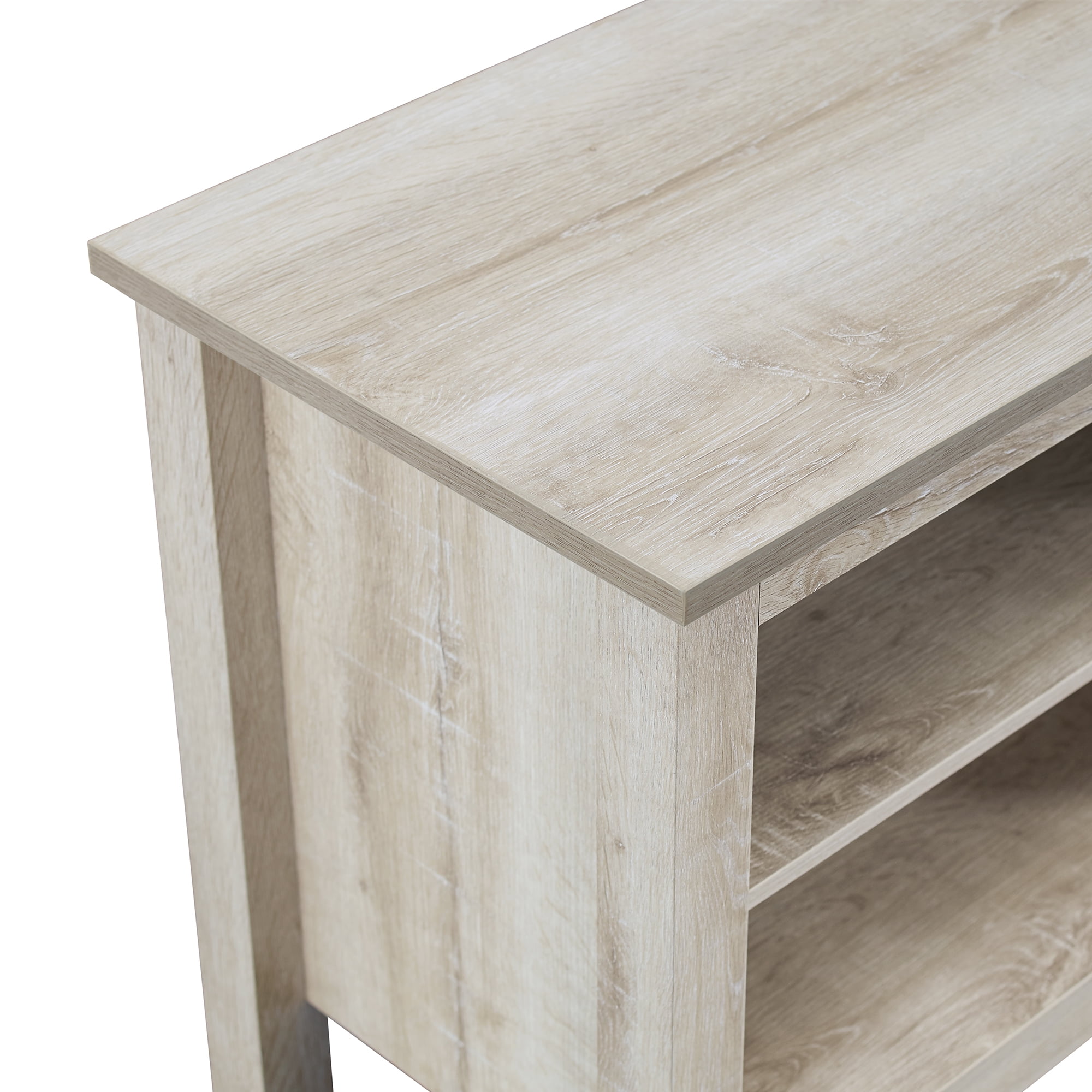 Woven Paths Open Storage TV Stand for TVs up to 80", White Oak