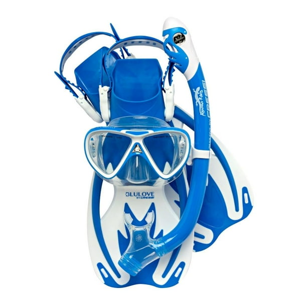 Set Cressi Rocks Kids Dry Azul/Blanco Talla S/M 16/20 Mx Kids
