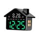 thumbnail image 1 of Reloj despertador electrónico, reloj de mesa, práctico, multifuncional, con forma de casa. luz verde, 1 of 9