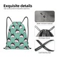 thumbnail image 5 of Drawstring Backpack, Cute Cartoon Husky Funny Green Light Waterproof Sports Gym Bag Draw String Back Bag for Men Women, Sackpack Cinch Workout Bag for Sports, Travel, Swimming, Beach, 5 of 8