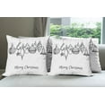 thumbnail image 6 of Ambesonne Christmas Throw Pillow Cover 4 Pack, Sketchy Ornaments, 16", Black White, 6 of 7