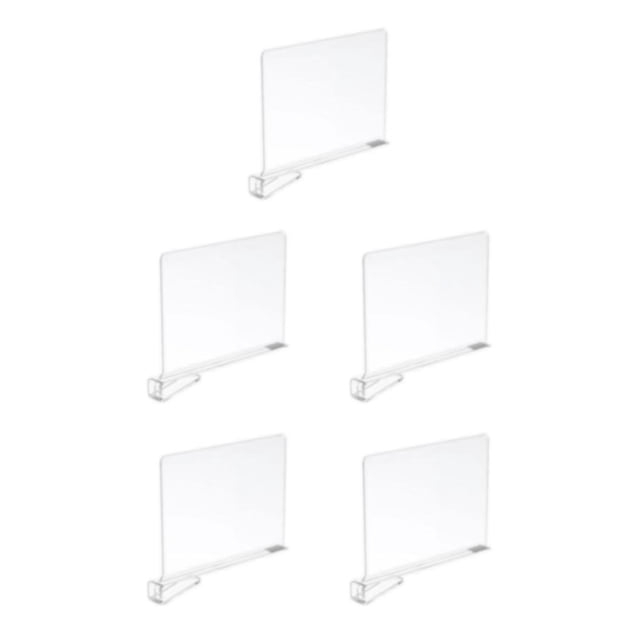 relayinert 2pieces Well Organized Closet Shelf Dividers For Convenient Life Save Space Transparent Color 5Set