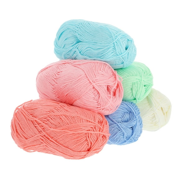 6 Rolls Crochet Hook Peaches and Cream Cotton Yarn Knitting Thread for Dishcloths DIY Handmade Weaving Manual
