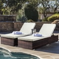thumbnail image 3 of Zimtown Adjustable Pool Chaise Lounge Chair Outdoor Patio Furniture PE Wicker W/Cushion, Brown Black Gray Optional, 3 of 9
