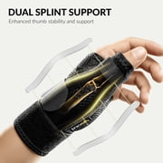 BraceUP CMC Thumb Spica Splint – Adjustable Hand Stabilizer for Arthritis and Tendonitis Relief (Black, Both Left Right Hand)