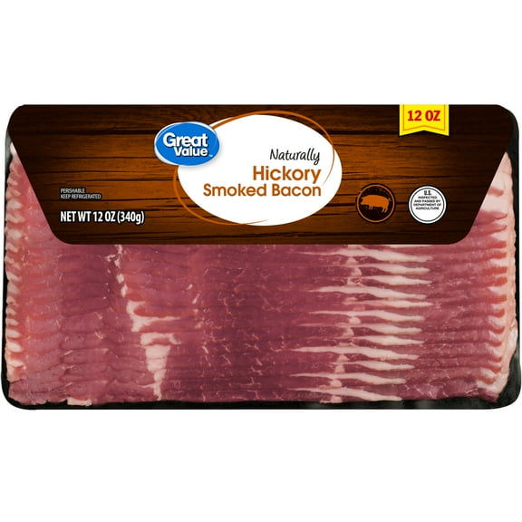 Great Value Hickory Smoked Bacon, 0.75 lb