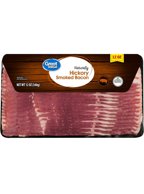Great Value Hickory Smoked Bacon, 0.75 lb