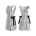 thumbnail image 3 of Robe d'Été Hawaïenne Ample Décontractée pour Femmes Nœud Rayé Blanc TG, 3 of 9